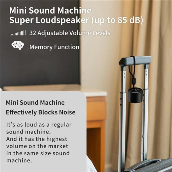Mini Portable Sound Machine White Noise Machine with 30 Soothing Sounds Travel - Picture 6 of 8